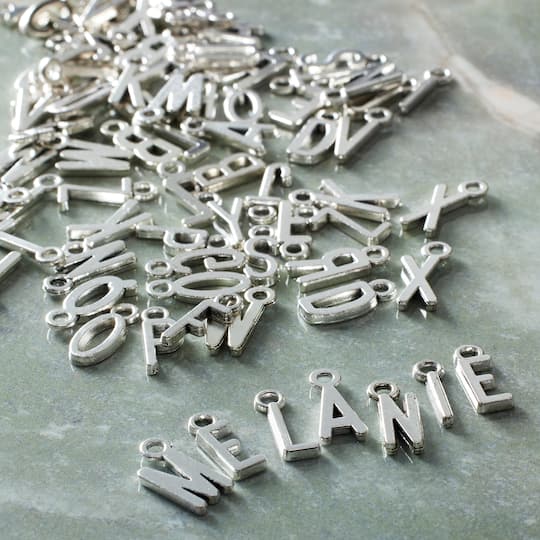 12 Pack: Metal Letter Charms by Bead Landing™
